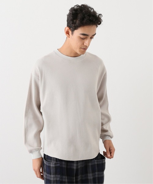 JOURNAL STANDARD relume（ジャーナルスタンダード　レリューム）の「ヘビーハニカム P/O（Tシャツ/カットソー・メンズ・チャコールグレー/ブラック/ベージュ/ボルドー・MEDIUM/LARGE）」の4枚目の写真
