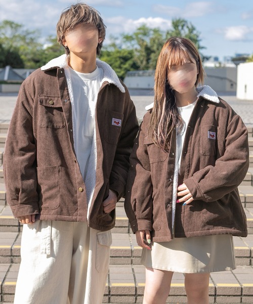 PairPair（ペアペア）の「裏ボアコーデュロイブルゾン(ユニセックス)（ブルゾン・レディース・カーキ/アイボリー/モカ/グレイッシュブルー・MEDIUM/LARGE）」の3枚目の写真