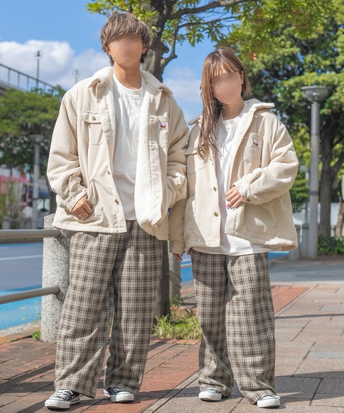 PairPair（ペアペア）の「裏ボアコーデュロイブルゾン(ユニセックス)（ブルゾン・レディース・カーキ/アイボリー/モカ/グレイッシュブルー・MEDIUM/LARGE）」の5枚目の写真