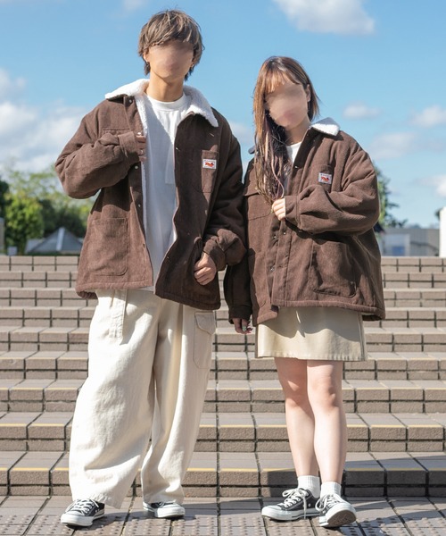 PairPair（ペアペア）の「裏ボアコーデュロイブルゾン(ユニセックス)（ブルゾン・レディース・カーキ/アイボリー/モカ/グレイッシュブルー・MEDIUM/LARGE）」の16枚目の写真