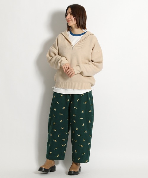 niko and...（ニコアンド）の「起毛アソート柄コクーンパンツ（その他パンツ・レディース・レッド/セージグリーン/モカ/チャコール・MEDIUM/LARGE）」の12枚目の写真