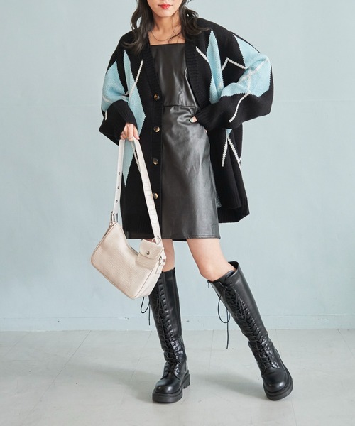 WEGO（ウィゴー）の「WEGO/フェイクレザーキャミワンピ（ワンピース