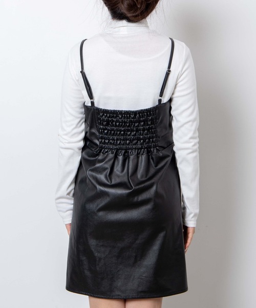 WEGO（ウィゴー）の「WEGO/フェイクレザーキャミワンピ（ワンピース・レディース・ブラック・FREE）」の18枚目の写真