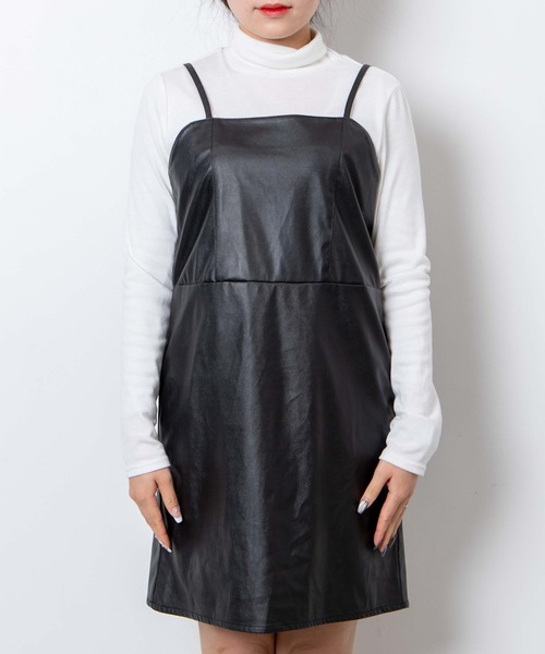 WEGO（ウィゴー）の「WEGO/フェイクレザーキャミワンピ（ワンピース・レディース・ブラック・FREE）」の20枚目の写真