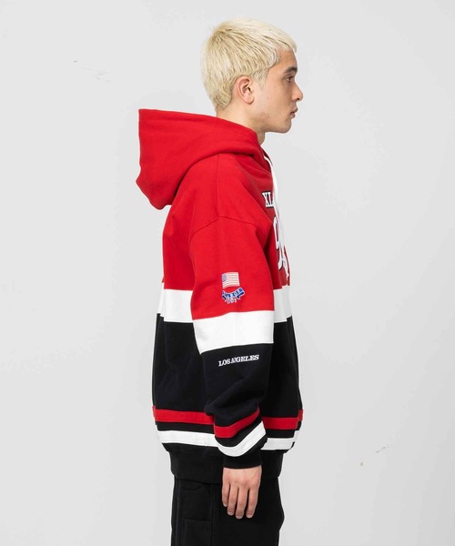 XLARGE（エクストララージ）の「TEAM PANELED HOODED SWEAT（パーカー・メンズ・ネイビー/レッド/グリーン・S/M/L/XL）」の4枚目の写真