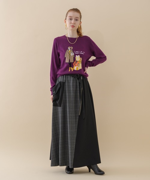 ROSIEE（ロージー）の「ROSIEE パリジェンヌインターシャニット（ニット/セーター・レディース・チャコールグレー/ベージュ/パープル・FREE）」の10枚目の写真