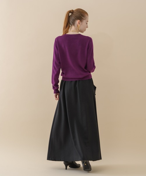 ROSIEE（ロージー）の「ROSIEE パリジェンヌインターシャニット（ニット/セーター・レディース・チャコールグレー/ベージュ/パープル・FREE）」の6枚目の写真