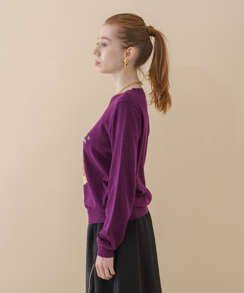 ROSIEE（ロージー）の「ROSIEE パリジェンヌインターシャニット（ニット/セーター・レディース・チャコールグレー/ベージュ/パープル・FREE）」の15枚目の写真