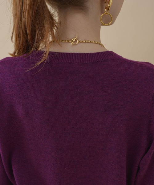 ROSIEE（ロージー）の「ROSIEE パリジェンヌインターシャニット（ニット/セーター・レディース・チャコールグレー/ベージュ/パープル・FREE）」の11枚目の写真