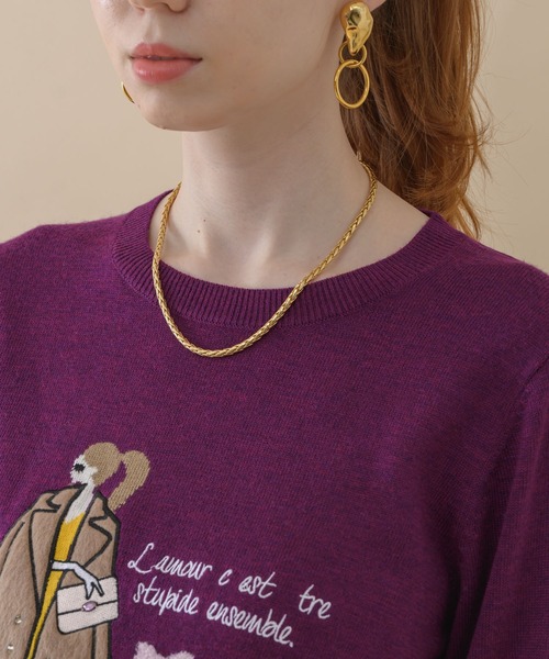 ROSIEE（ロージー）の「ROSIEE パリジェンヌインターシャニット（ニット/セーター・レディース・チャコールグレー/ベージュ/パープル・FREE）」の19枚目の写真