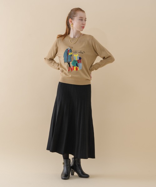 ROSIEE（ロージー）の「ROSIEE パリジェンヌインターシャニット（ニット/セーター・レディース・チャコールグレー/ベージュ/パープル・FREE）」の12枚目の写真