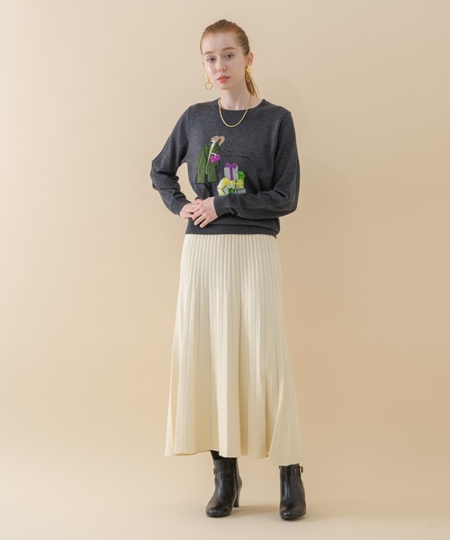 ROSIEE（ロージー）の「ROSIEE パリジェンヌインターシャニット（ニット/セーター・レディース・チャコールグレー/ベージュ/パープル・FREE）」の21枚目の写真