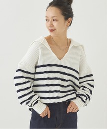 plage | アゼボーダーニット◆(ニット/セーター)