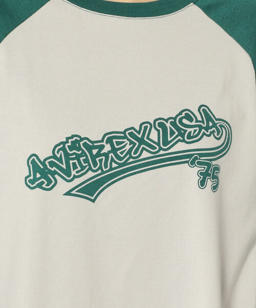 AVIREX（アヴィレックス）の「【直営店限定】AVIREX USA75 RAGLAN L/S T-SHIRT/ ラグラン長袖ティーシャツ / アヴィレックス（Tシャツ/カットソー・レディース・ブラック/グリーン/その他5・FREE）」の7枚目の写真