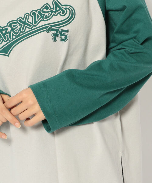 AVIREX（アヴィレックス）の「【直営店限定】AVIREX USA75 RAGLAN L/S T-SHIRT/ ラグラン長袖ティーシャツ / アヴィレックス（Tシャツ/カットソー・レディース・ブラック/グリーン/その他5・FREE）」の8枚目の写真