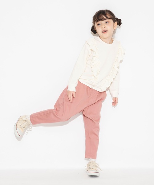 BRANSHES（ブランシェス）の「フリルトレーナー（スウェット・キッズ・ピンク/アイボリー・150/90/100/110/120/130/140）」の8枚目の写真
