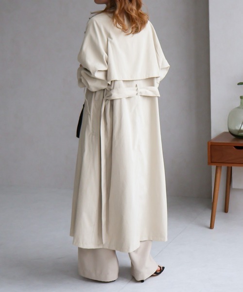 ヨーク切替オーバーサイズキャンディースリーブトレンチコート