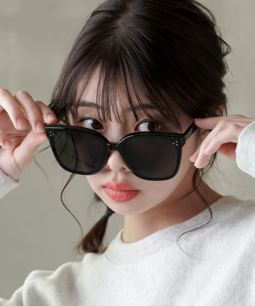 SPINNS（スピンズ）の「ビッグキャットアイ サングラス/太フレーム/UVカット/ユニセックス（サングラス・メンズ・ブラック/グリーン・ONESIZE）」の12枚目の写真