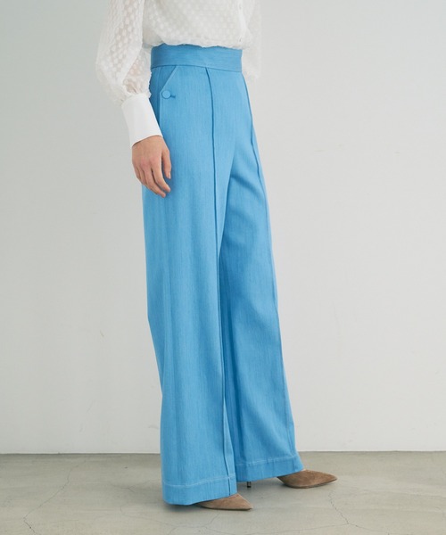 ANAYI(アナイ)の「デニムライクセミフレアパンツ(その他パンツ・レディース・ライトブルー/ダークインディゴブルー・38/36)」の7枚目の写真