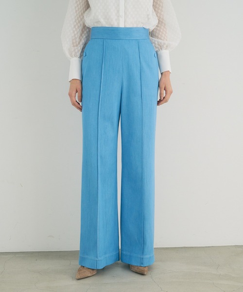 ANAYI(アナイ)の「デニムライクセミフレアパンツ(その他パンツ・レディース・ライトブルー/ダークインディゴブルー・38/36)」の6枚目の写真