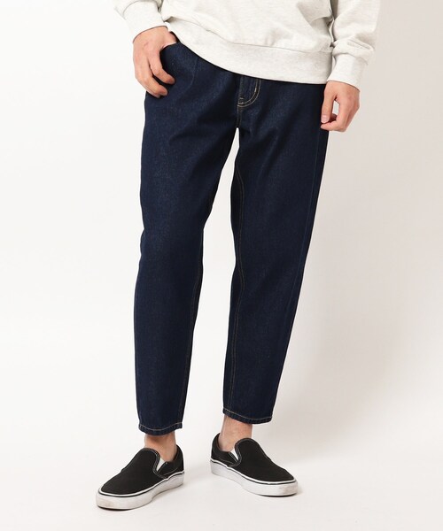 BASECONTROL（ベースコントロール）の「◆コットンデニム スリムシルエットパンツ（デニムパンツ・メンズ・チャコールグレー/ライトブルー/ブラック/ネイビー/サックスブルー/ブルー/ブルー系・02/03/04）」の4枚目の写真