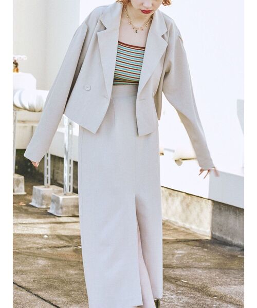 jouetie（ジュエティ）の「パフスリーブテーラードジャケット【セットアップ対応】（テーラードジャケット・レディース・ブラック/グレー/グリーン/アイボリー・MEDIUM）」の12枚目の写真