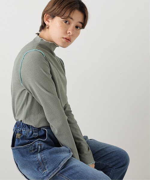 DOUBLE NAME(ダブルネーム)の「前後2WAY配色メロープルオーバー(Tシャツ/カットソー・レディース・ブラック/オレンジ/グリーン/キナリ・FREE)」の8枚目の写真