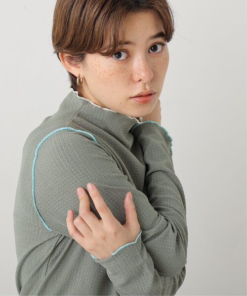 DOUBLE NAME(ダブルネーム)の「前後2WAY配色メロープルオーバー(Tシャツ/カットソー・レディース・ブラック/オレンジ/グリーン/キナリ・FREE)」の9枚目の写真