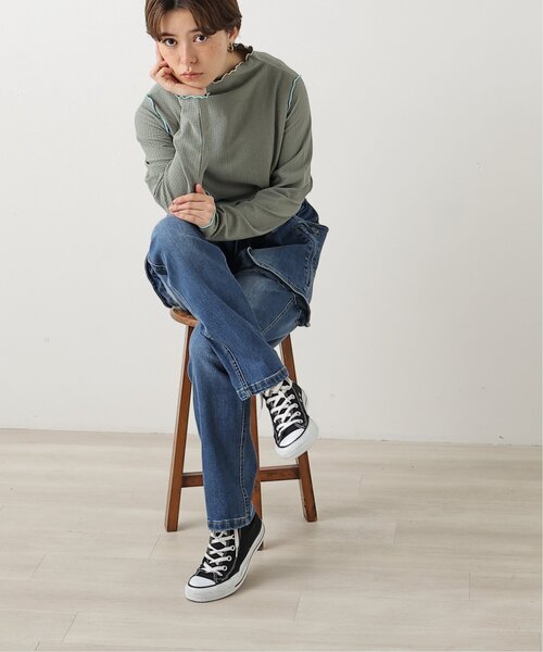 DOUBLE NAME(ダブルネーム)の「前後2WAY配色メロープルオーバー(Tシャツ/カットソー・レディース・ブラック/オレンジ/グリーン/キナリ・FREE)」の10枚目の写真