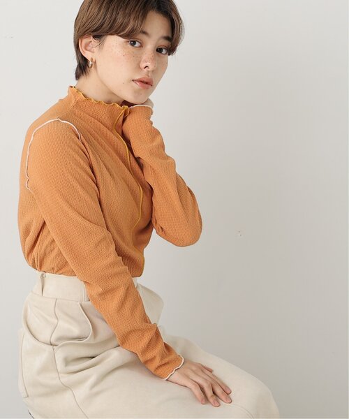 DOUBLE NAME(ダブルネーム)の「前後2WAY配色メロープルオーバー(Tシャツ/カットソー・レディース・ブラック/オレンジ/グリーン/キナリ・FREE)」の14枚目の写真