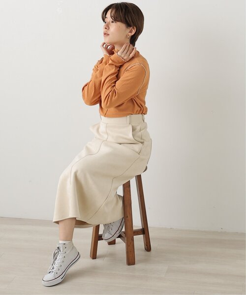 DOUBLE NAME(ダブルネーム)の「前後2WAY配色メロープルオーバー(Tシャツ/カットソー・レディース・ブラック/オレンジ/グリーン/キナリ・FREE)」の15枚目の写真