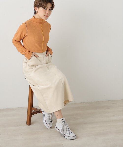 DOUBLE NAME(ダブルネーム)の「前後2WAY配色メロープルオーバー(Tシャツ/カットソー・レディース・ブラック/オレンジ/グリーン/キナリ・FREE)」の16枚目の写真