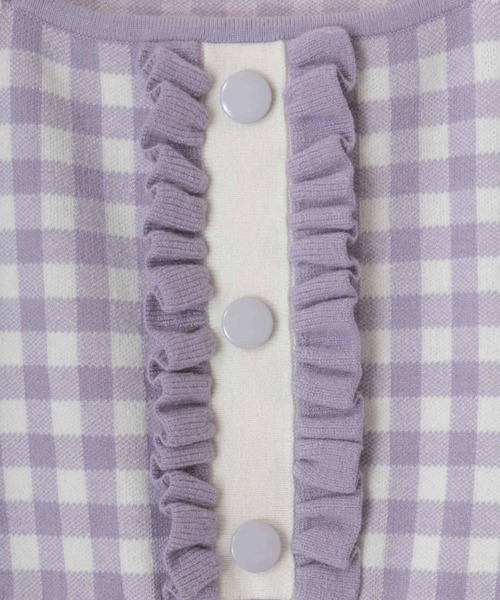 31 Sons de mode（トランテアン　ソン　ドゥ　モード）の「ギンガムジャガードニットワンピース（ワンピース・レディース・ブラック/イエロー/ラベンダー・36）」の9枚目の写真