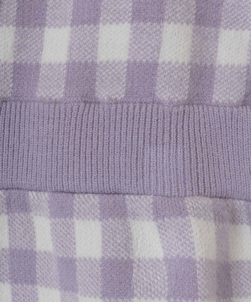 31 Sons de mode（トランテアン　ソン　ドゥ　モード）の「ギンガムジャガードニットワンピース（ワンピース・レディース・ブラック/イエロー/ラベンダー・36）」の4枚目の写真