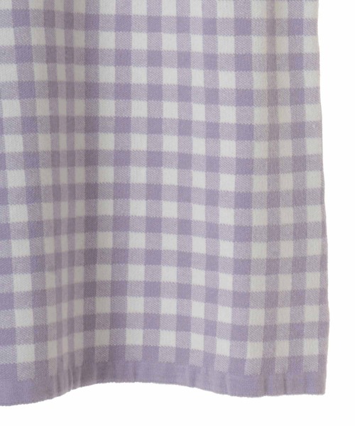 31 Sons de mode（トランテアン　ソン　ドゥ　モード）の「ギンガムジャガードニットワンピース（ワンピース・レディース・ブラック/イエロー/ラベンダー・36）」の11枚目の写真