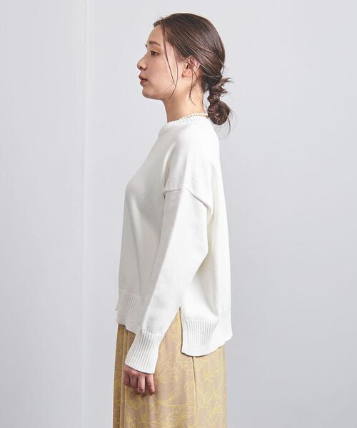 UNITED ARROWS（ユナイテッドアローズ）の「＜UNITED ARROWS＞C/N サイドスリット ニット W（ニット/セーター・レディース・オフホワイト/ピンク/ダークグレー・FREE）」の5枚目の写真