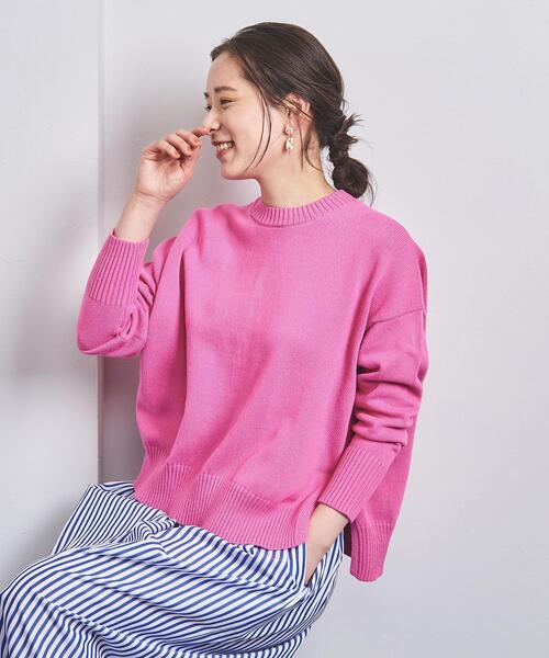 UNITED ARROWS（ユナイテッドアローズ）の「＜UNITED ARROWS＞C/N サイドスリット ニット W（ニット/セーター・レディース・オフホワイト/ピンク/ダークグレー・FREE）」の11枚目の写真