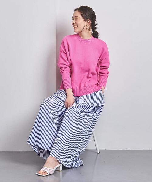 UNITED ARROWS（ユナイテッドアローズ）の「＜UNITED ARROWS＞C/N サイドスリット ニット W（ニット/セーター・レディース・オフホワイト/ピンク/ダークグレー・FREE）」の12枚目の写真