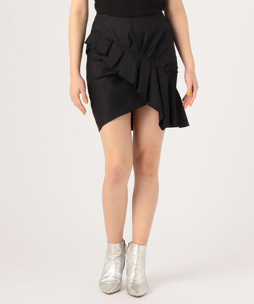 ISABEL MARANT（イザベルマラン）の「ISABEL MARANT ETOILE NEL ウール ラッフルミニスカート（スカート・レディース・チャコールグレー/ネイビー・36/34）」の2枚目の写真