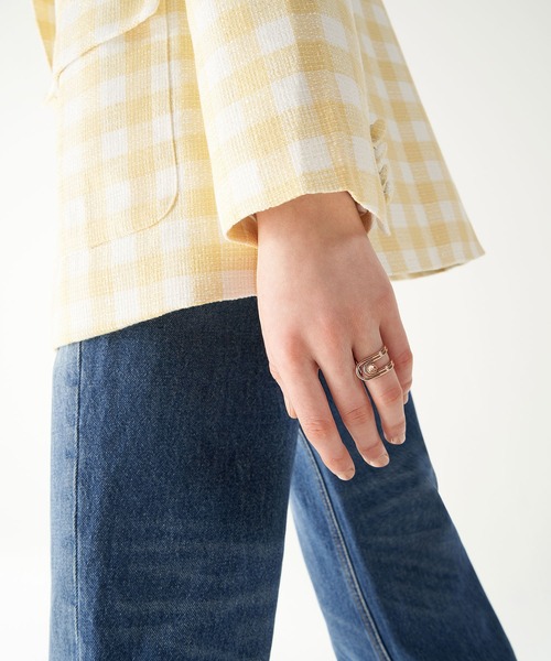 CHARLES & KEITH（チャールズ & キース）の「ジェムエンベリッシュド オープンリング / Gem-Embellished Open Ring（リング・レディース・ゴールド/ゴールド系その他・S/M）」の5枚目の写真