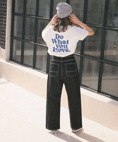 PBLIM（ページボーイリム）の「PAGEBOYLIM/DWYLロゴT（Tシャツ/カットソー・レディース・イエロー/グリーン/ホワイト×グリーン/ホワイト×ブルー/ブラック×レッド・MEDIUM/LARGE）」の15枚目の写真