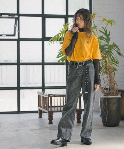 PBLIM（ページボーイリム）の「PAGEBOYLIM/DWYLロゴT（Tシャツ/カットソー・レディース・イエロー/グリーン/ホワイト×グリーン/ホワイト×ブルー/ブラック×レッド・MEDIUM/LARGE）」の18枚目の写真