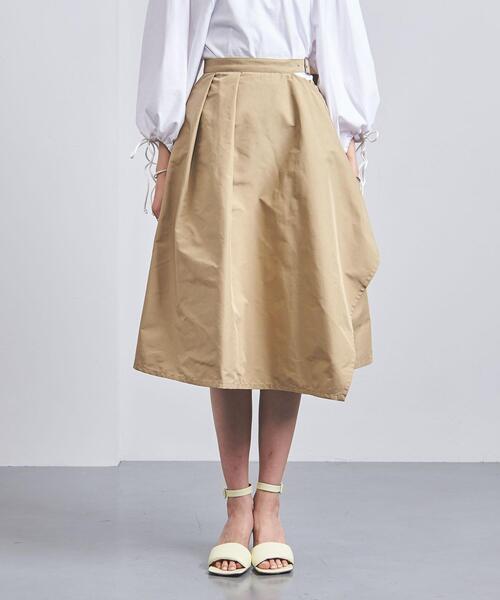 EZUMi（エズミ）の「＜EZUMi（エズミ）＞アシンメトリー ギャザー スカート（スカート・レディース・ブラック/ベージュ・S/M）」の3枚目の写真