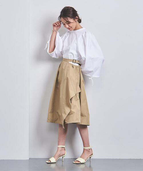 EZUMi（エズミ）の「＜EZUMi（エズミ）＞アシンメトリー ギャザー スカート（スカート・レディース・ブラック/ベージュ・S/M）」の6枚目の写真