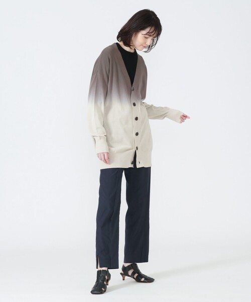 LOVELESS（ラブレス）の「グラデーション ハイゲージ ルーズフィット カーディガン（カーディガン/ボレロ・レディース・グレー系その他2/ライトグリーン・FREE）」の3枚目の写真