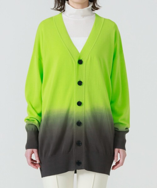 LOVELESS（ラブレス）の「グラデーション ハイゲージ ルーズフィット カーディガン（カーディガン/ボレロ・レディース・グレー系その他2/ライトグリーン・FREE）」の6枚目の写真