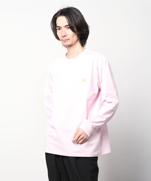 Carhartt WIP(カーハートダブリューアイピー)の「L/S CHASE T-SHIRT(Tシャツ/カットソー・メンズ・ダークネイビー/スカイブルー/アッシュ/カーキ/ライトグリーン/ライトピンク/ブラック/ホワイト・SMALL/LARGE/MEDIUM/X-LARGE/X-SMALL)」の8枚目の写真