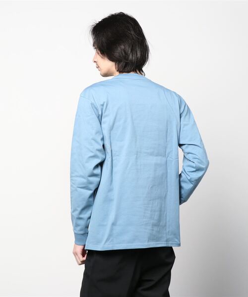 Carhartt WIP(カーハートダブリューアイピー)の「L/S CHASE T-SHIRT(Tシャツ/カットソー・メンズ・ダークネイビー/スカイブルー/アッシュ/カーキ/ライトグリーン/ライトピンク/ブラック/ホワイト・SMALL/LARGE/MEDIUM/X-LARGE/X-SMALL)」の10枚目の写真
