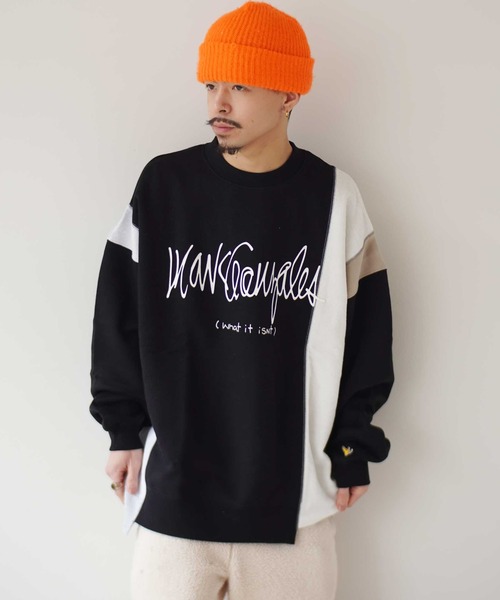 【（What it isNt）ART BY MARKGONZALES / (ワットイットイズント) アートバイ マークゴンザレス】 切替 ビッグシルエット スウェット