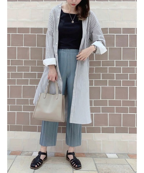 Lugnoncure（ルノンキュール）の「スクエアネックリブタンクトップ（タンクトップ・レディース・ベージュ/オフホワイト/チャコール・ﾌﾘ-）」の9枚目の写真